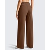image:imageG4Free EverGoing Womens Wide Leg Dress Pants Pull On Stretchy High Waisted Casual Trousers with PocketsDark Coffee