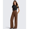 image:imageG4Free EverGoing Womens Wide Leg Dress Pants Pull On Stretchy High Waisted Casual Trousers with PocketsDark Coffee