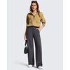 image:imageG4Free EverGoing Womens Wide Leg Dress Pants Pull On Stretchy High Waisted Casual Trousers with PocketsDark Gray