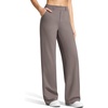 image:imageG4Free EverGoing Womens Wide Leg Dress Pants Pull On Stretchy High Waisted Casual Trousers with PocketsTaupe