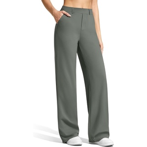 image:imageG4Free EverGoing Womens Wide Leg Dress Pants Pull On Stretchy High Waisted Casual Trousers with PocketsGray Sage