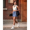 image:imageG4Free Smoofit Modal Soft Skirts for Women  151719 ALine Drawstring Summer Casual Skirt with PocketsDenim Blue
