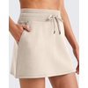 image:imageG4Free Smoofit Modal Soft Skirts for Women  151719 ALine Drawstring Summer Casual Skirt with PocketsLight Khaki