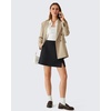 image:imageG4Free Smoofit Modal Soft Skirts for Women 15 Elastic Waisted Cute Front Slit Commute Skirt with Pockets No Inner ShortsBlack