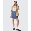 image:imageG4Free Smoofit Modal Soft Skirts for Women 15 Elastic Waisted Cute Front Slit Commute Skirt with Pockets No Inner ShortsDenim Blue
