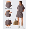 image:imageG4Free Smoofit Modal Soft Skirts for Women 15 Elastic Waisted Cute Front Slit Commute Skirt with Pockets No Inner ShortsTaupe