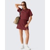 image:imageG4Free Smoofit Modal Soft Skirts for Women 15 Elastic Waisted Cute Front Slit Commute Skirt with Pockets No Inner ShortsWine