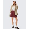 image:imageG4Free Smoofit Modal Soft Skirts for Women 15 Elastic Waisted Cute Front Slit Commute Skirt with Pockets No Inner ShortsWine