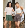 image:imageG4Free EverGoing Dressy Casual Shorts for Women 5 High Waisted Summer Lounge Pleated Shorts with PocketsDark Forest Green