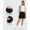 image:imageG4Free Waffle Knit Casual Shorts for Women 4  High Waisted Summer Soft Athletic Shorts with PocketsBlack