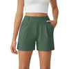 image:imageG4Free EverGoing Dressy Casual Shorts for Women 5 High Waisted Summer Lounge Pleated Shorts with PocketsDark Forest Green