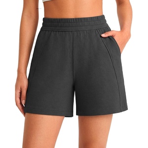 image:imageG4Free Waffle Knit Casual Shorts for Women 4  High Waisted Summer Soft Athletic Shorts with PocketsDark Gray